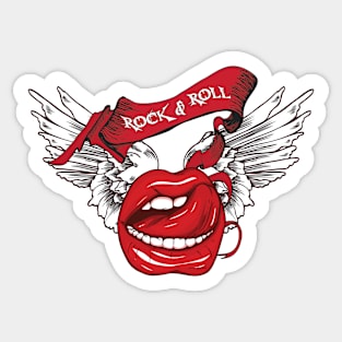 Rock n Roll Angel Lips Sticker